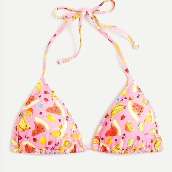 Edie Parker® X J.Crew string bikini top in fruit punch- Size Small - Picture 1 of 9